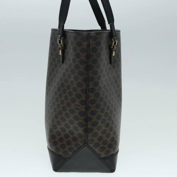 CELINE Macadam Canvas Hand Bag PVC Black Gold Auth 90948 - Picture 3 of 16